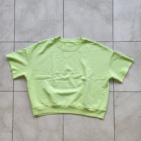 Daily Drills Cropped Sleeve Crew, Citron - Picture 2 of 5